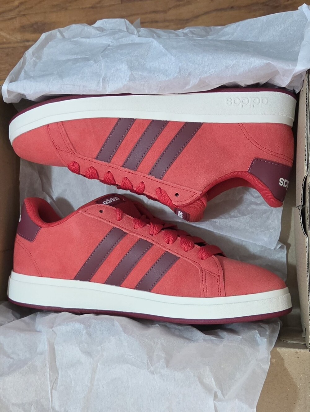 Adidas Grand Court 00s Red Low Casual Sneaker Unisex Youth Size 6/ JQ5654 NWB - Picture 12 of 12